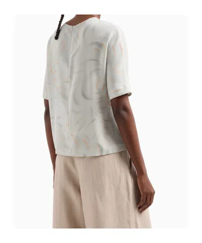 Giorgio Armani Mulberry-silk T-shirt In White