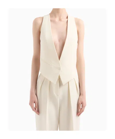 Giorgio Armani Glitter Jacquard Silk-cady Single-breasted Jacket In White