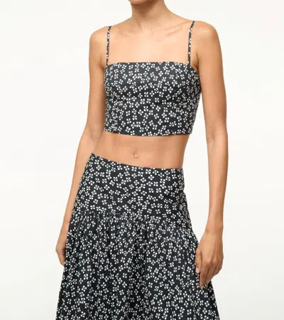 Staud Federico Tank Top In Black Woodblock Floral