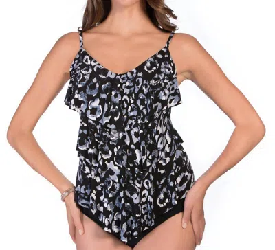 Magicsuit Skin Deep Rita Tankini Top Bikini In Grey/black
