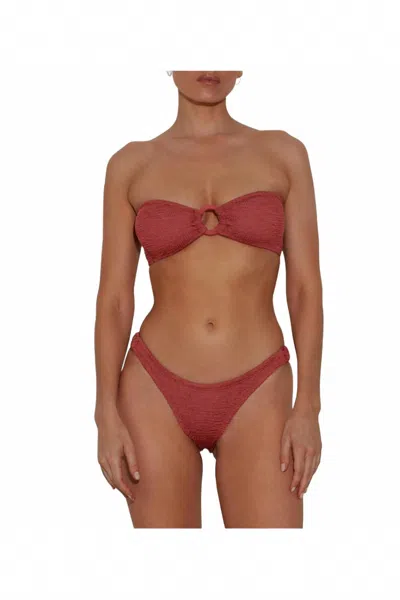 Hunza G Gloria Bikini In Metallic Rosewood In Red