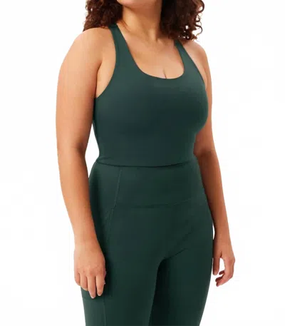 Girlfriend Collective Paloma Longline Sports Bra Moss Green In Green