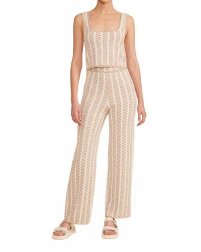 Lucy Paris Tahiti Knit Pant In Tan/cream