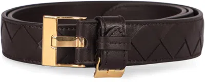 Bottega Veneta Watch Intrecciato Belt In Brown
