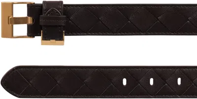 Bottega Veneta Watch Intrecciato Belt In Brown