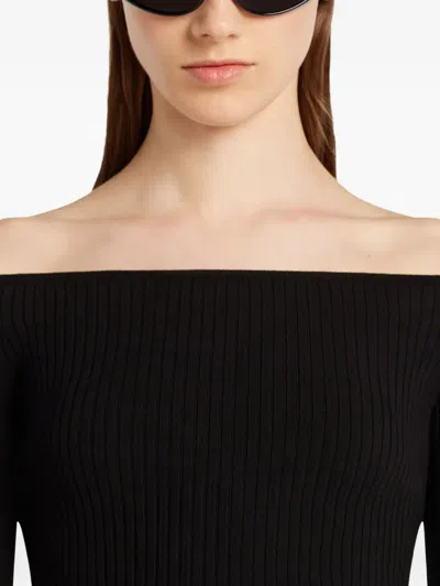 Courrèges Courregès "off Shoulder" Rib Knit Top