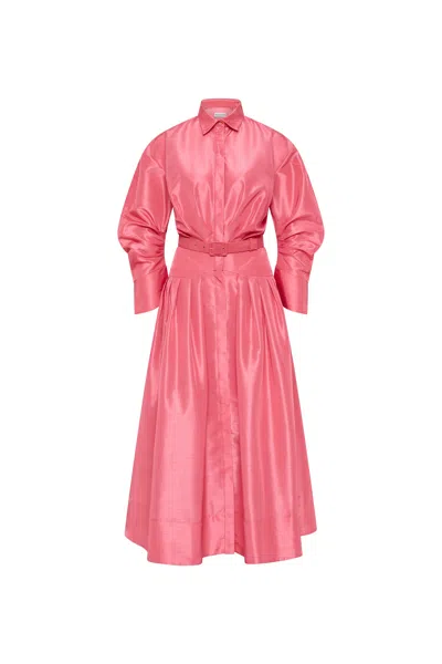 Rebecca Vallance Maple Shirt Midi Dress Pink