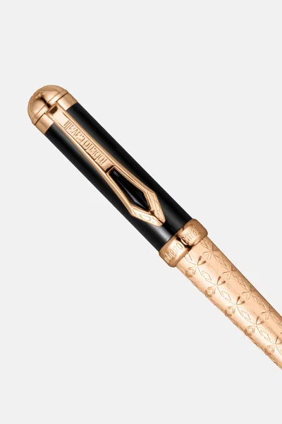 Roberto Cavalli Ballpoint Pen, Rose Gold Color & Blue Lacquer