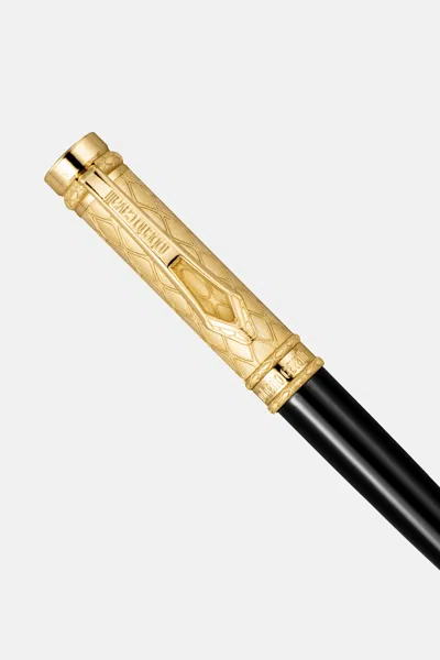 Roberto Cavalli Ballpoint Pen, Gold Color & Black Lacquer