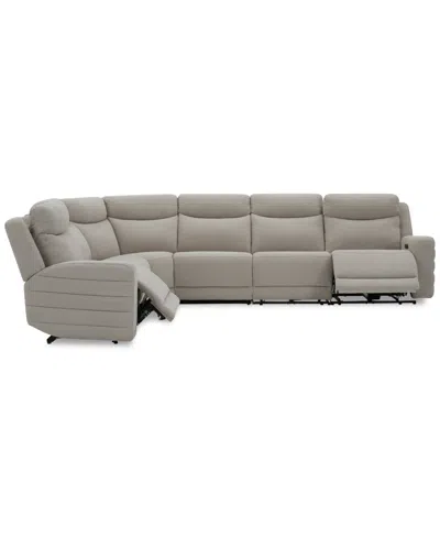 Macy's Kristyan 6-pc. Fabric Sectional With 3 Power Motion Chairs, Exclusively At