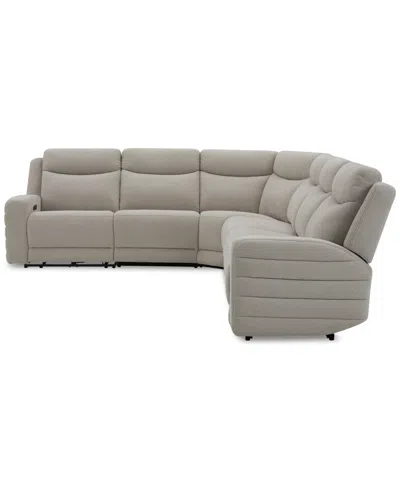 Macy's Kristyan 6-pc. Fabric Sectional With 3 Power Motion Chairs, Exclusively At
