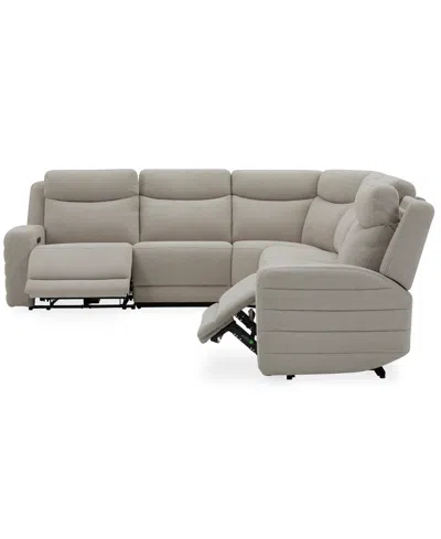 Macy's Kristyan 6-pc. Fabric Sectional With 3 Power Motion Chairs, Exclusively At