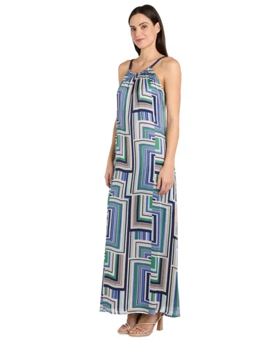 R & M Richards Rm Richards Maxi Dress In Blue