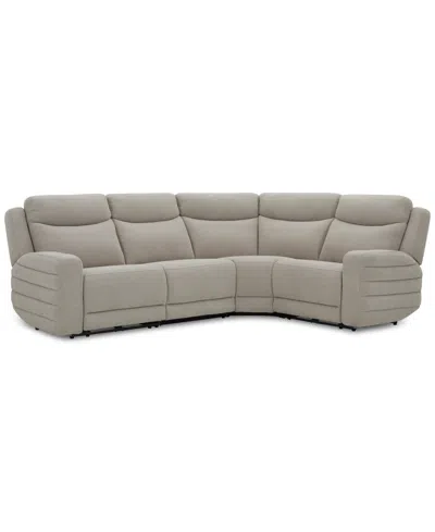 Macy's Kristyan 4-pc. Fabric Sectional With With 2 Power Recliners, Exclusively At