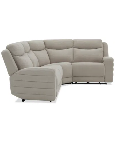 Macy's Kristyan 4-pc. Fabric Sectional With With 2 Power Recliners, Exclusively At