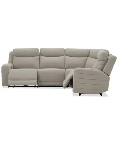 Macy's Kristyan 4-pc. Fabric Sectional With With 2 Power Recliners, Exclusively At