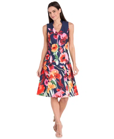 R & M Richards Women's Sleeveless Fit & Flare Dress In Multi