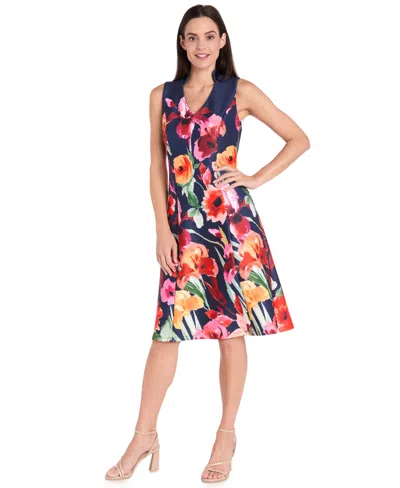 R & M Richards Women's Sleeveless Fit & Flare Dress In Multi
