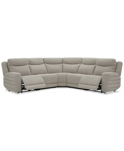 Macy's Kristyan 5-pc. Fabric Sectional With 2 Power Recliners, Exclusively At