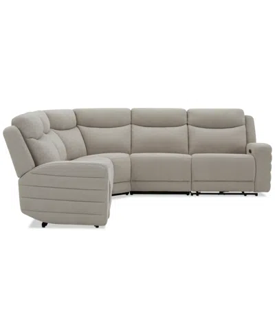 Macy's Kristyan 5-pc. Fabric Sectional With 2 Power Recliners, Exclusively At