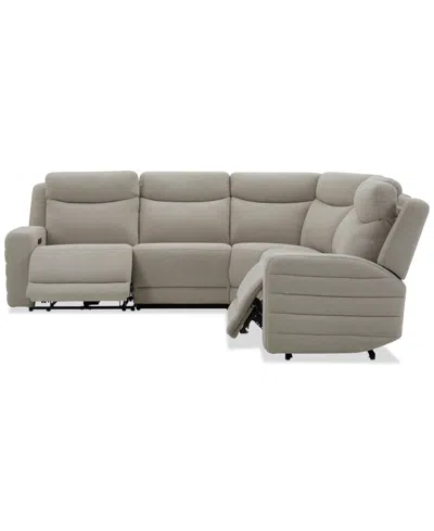 Macy's Kristyan 5-pc. Fabric Sectional With 2 Power Recliners, Exclusively At