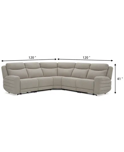 Macy's Kristyan 5-pc. Fabric Sectional With 2 Power Recliners, Exclusively At