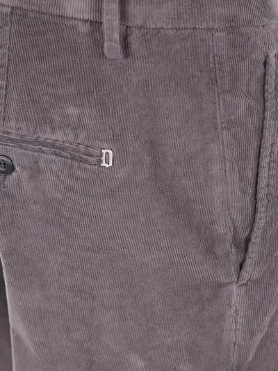 Dondup Corduroy Cuffed Trousers In Gray