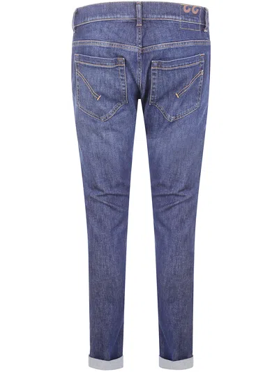 Dondup Flat Front Trousers With Diagonal Pockets In Blue