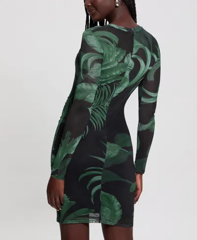 Guess Women's Long-sleeve Jersey Bodycon Dress In Green