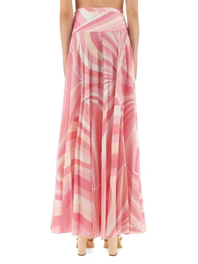 Pucci Emilio  Printed Cotton Skirt In Pink