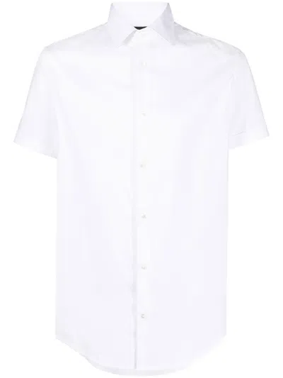 Emporio Armani Camicia Bianca In Jersey Misto Lyocell In White
