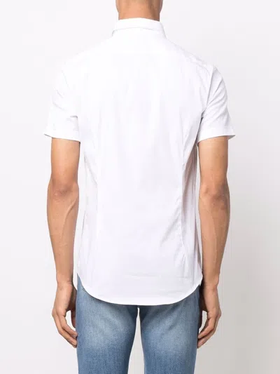 Emporio Armani Camicia Bianca In Jersey Misto Lyocell In White