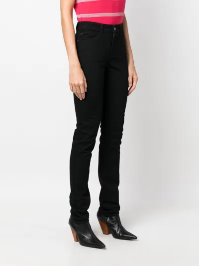 Emporio Armani Slim-fit Stretch Cotton Jeans With Belt Loops In Black