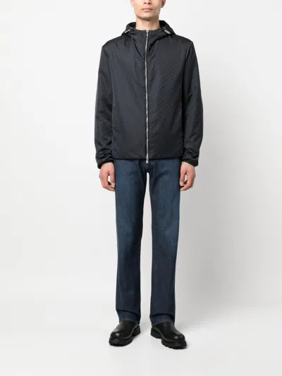 Emporio Armani Nylon Blouson Jacket In Black