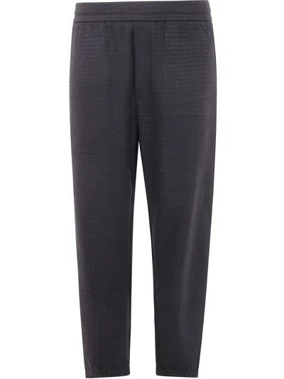 Emporio Armani Man Pants Black Size Xs Modal, Wool In Black