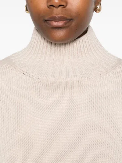 Fabiana Filippi Wool Turtleneck Sweater With Dropped Shoulders In Pink