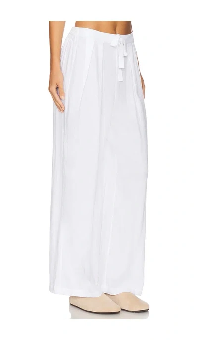 Eberjey Linen Blend Relaxed Pant In White