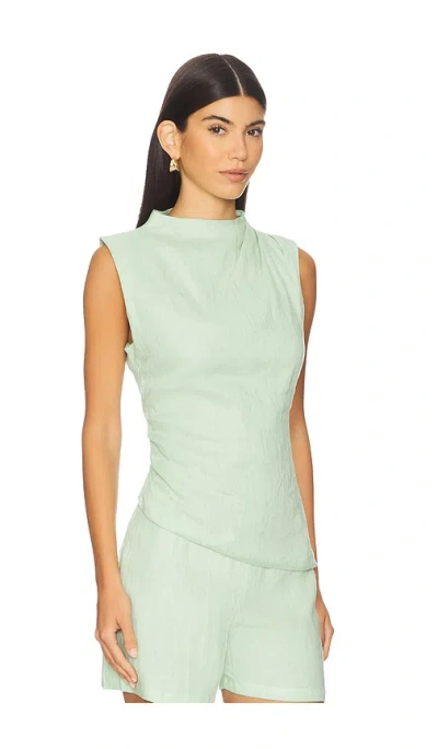 Aexae X Revolve Linen Ruched Top In Green