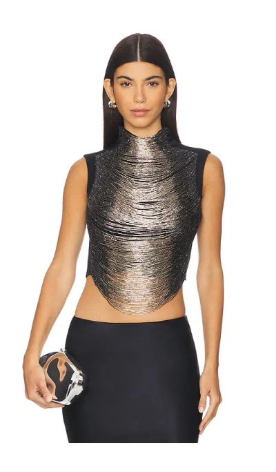 Cult Gaia Taraji Bead-embellished Tank Top In Black