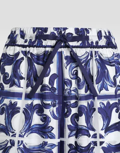 Dolce & Gabbana Majolica-print Silk Twill Vanity Trousers
