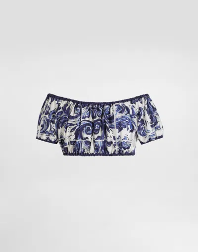 Dolce & Gabbana Majolica-print Cotton Top