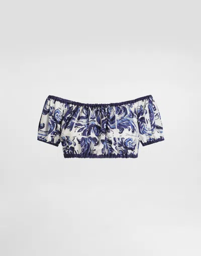 Dolce & Gabbana Majolica-print Cotton Top