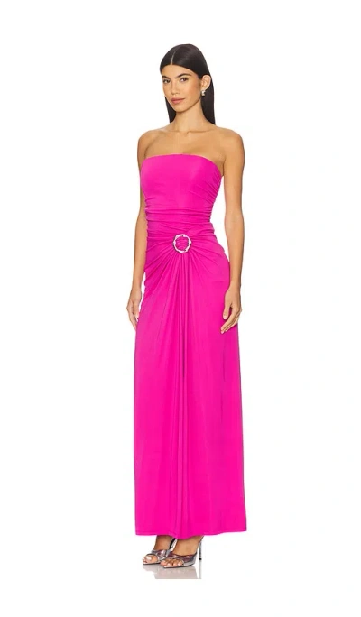 Simkhai Emma Gathered Jersey Maxi Dress In Pink