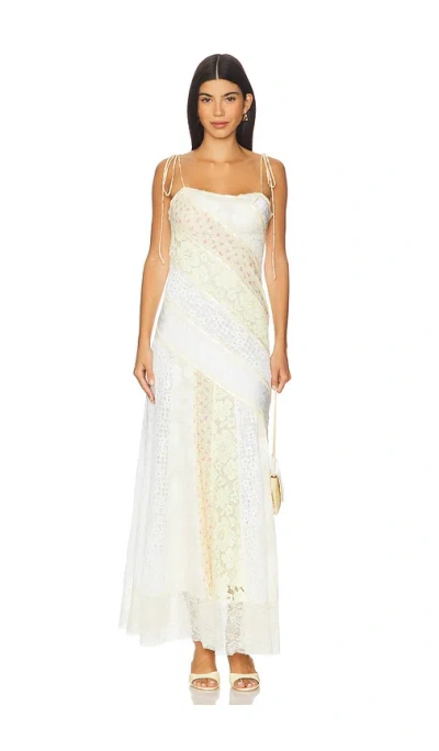 For Love & Lemons Abigail Maxi Dress In White