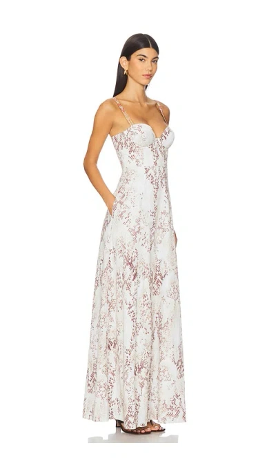 L Agence Sutton Strap Maxi Dress In Multi Desert Snake In Yellow