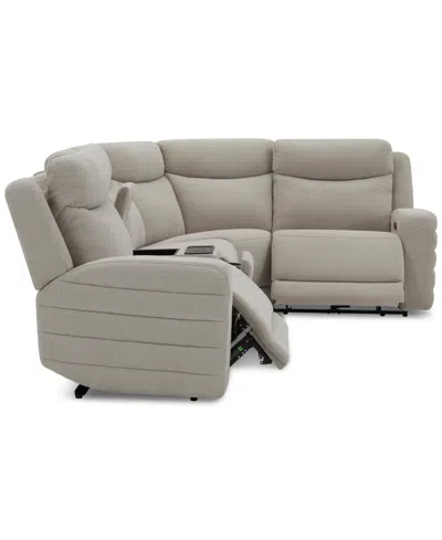 Macy's Kristyan 5-pc. Fabric Sectional With 2 Power Recliners And Console, Exclusively At