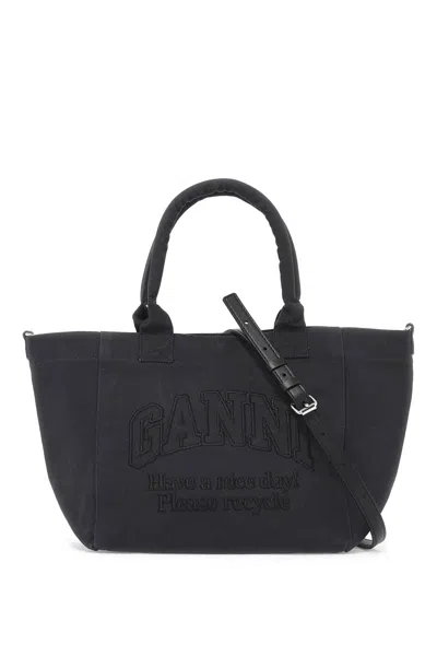Ganni Embroidered Logo Tote Bag With