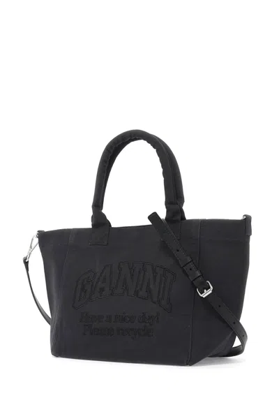 Ganni Embroidered Logo Tote Bag With