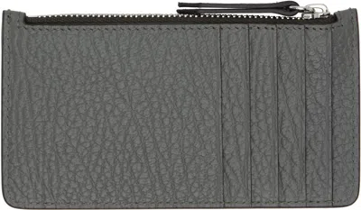 Maison Margiela Gray Zip Card Holder