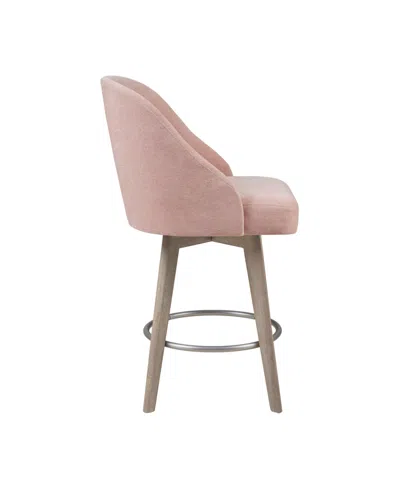 Madison Park 20" Wood Pearce Wide Counter Stool With Swivel Seat